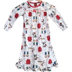 🌈 6/$60 Peanuts Christmas Size 4T Night Gown Fleece Long Sleeve
